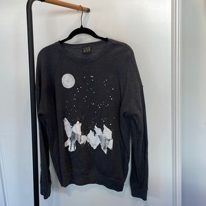 Two Wolves Winery inaugural sweatshirt (Pink’s Wine brand) wmn’s large charcoal